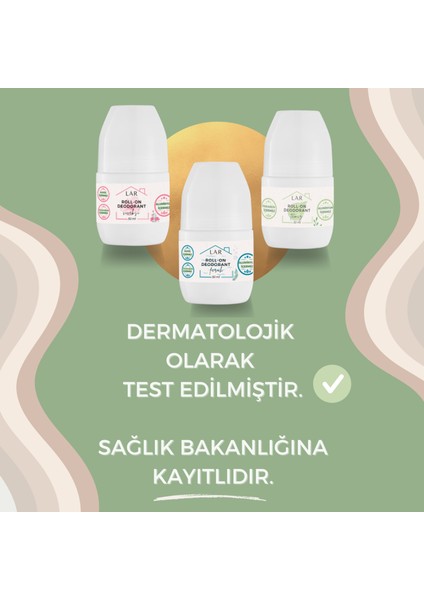 Alüminyumsuz Parabensiz Vegan Unisex Temiz Kokulu Roll-on Deodorant 3lü Avantajlı Paket 50ml