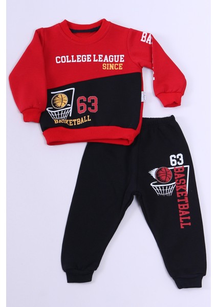 Erkek Bebek 3 Iplik Eşofman Takımı Basketbol Baskılı A45 fiyatları