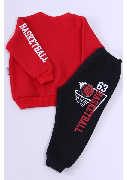 Erkek Bebek 3 Iplik Eşofman Takımı Basketbol Baskılı A45 modelleri