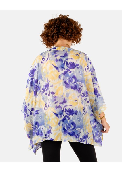 Lila V Yaka Önden Düğmeli Empirme Kadın Kimono | Portakal Esintisi fırsatları