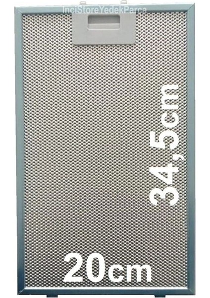 3447 Için Davlumbaz Aspiratör 200X345 Alüminyum Yağ Süzgeç Tel Kaset Filtre