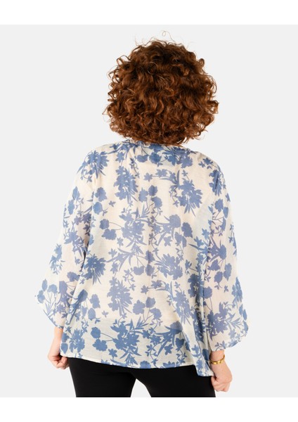 Indigo Çiçek Desen Kadın Kimono | Portakal Esintisi fırsatları
