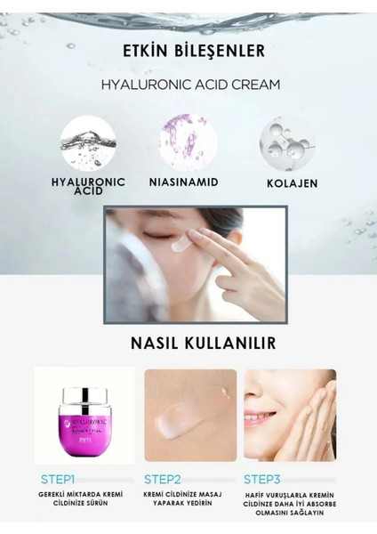 3 Kat Ekstra Nem İçeren Hyaluronic Moist Up Balance Krem Made İn Korea modelleri