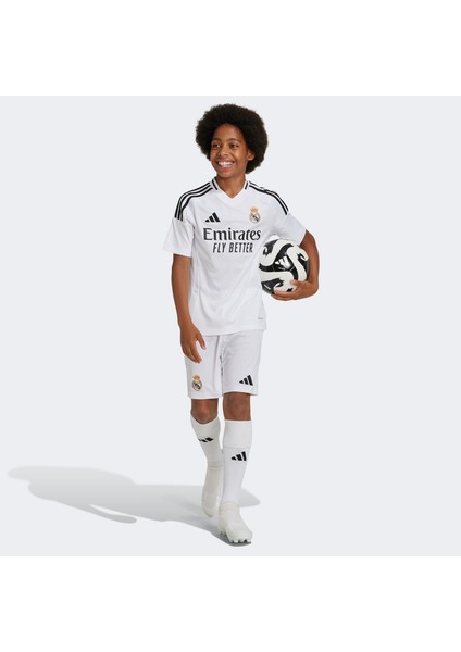 Real Madrid 24/25 Çocuk Beyaz Futbol Şortu.-