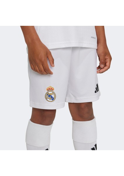 Real Madrid 24/25 Çocuk Beyaz Futbol Şortu.-