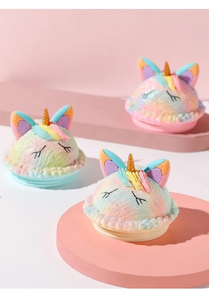 Çift Duvarlı Tumbler Pipetli Ice Cream Unicorn Pipetli Milkshake Bardağı 450 ml