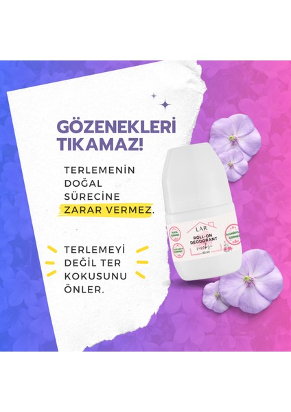 Alüminyumsuz Alkolsüz Parabensiz Vegan Çiçeksi Kokulu Roll-on Deodorant 3lü Avantajlı Paket 50ml fiyatları