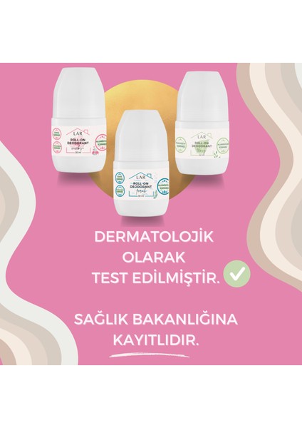 Alüminyumsuz Alkolsüz Parabensiz Vegan Çiçeksi Kokulu Roll-on Deodorant 3lü Avantajlı Paket 50ml