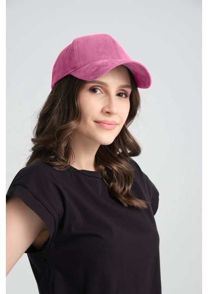 Unisex Süet Spor Şapka | Ayarlanabilir Cırtlı Pembe Kep Şapka | Süet Baseball Cap