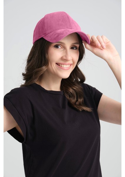 Unisex Süet Spor Şapka | Ayarlanabilir Cırtlı Pembe Kep Şapka | Süet Baseball Cap