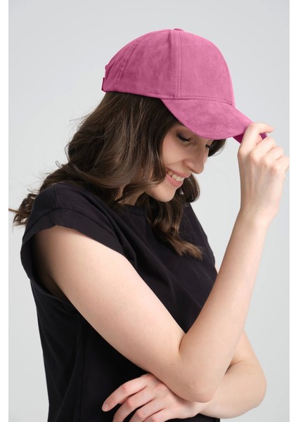 Unisex Süet Spor Şapka | Ayarlanabilir Cırtlı Pembe Kep Şapka | Süet Baseball Cap