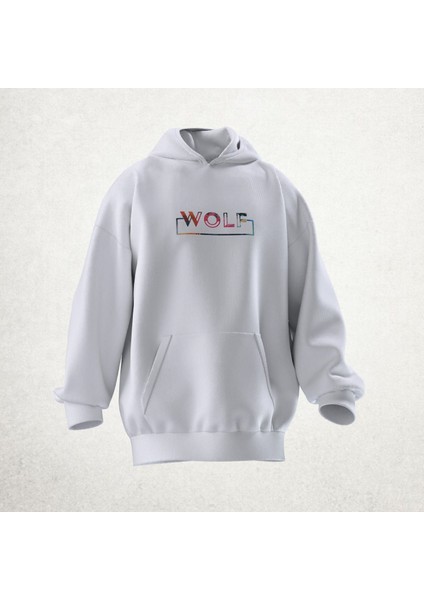 Wolf Tasarımlı Unisex Hoodie