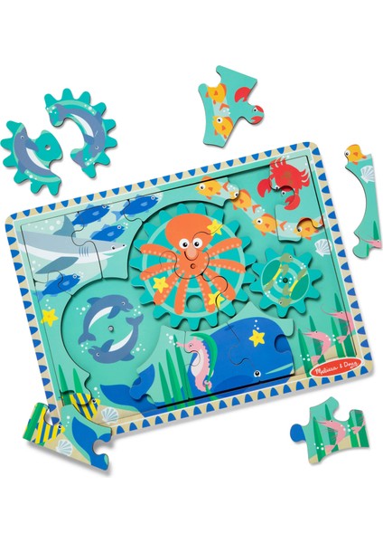 Melissa And Doug Ahşap Dişli Yapboz - Denizaltı (18 Parça)