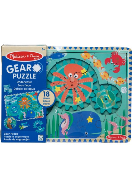 Melissa And Doug Ahşap Dişli Yapboz - Denizaltı (18 Parça)