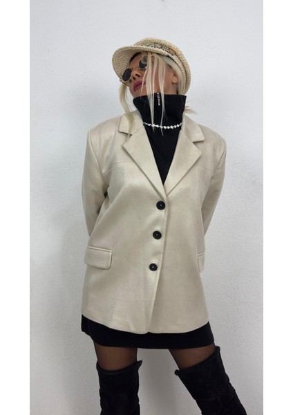 Oversize Siyah Süet Ceket