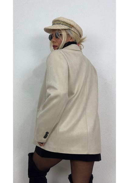 Oversize Siyah Süet Ceket