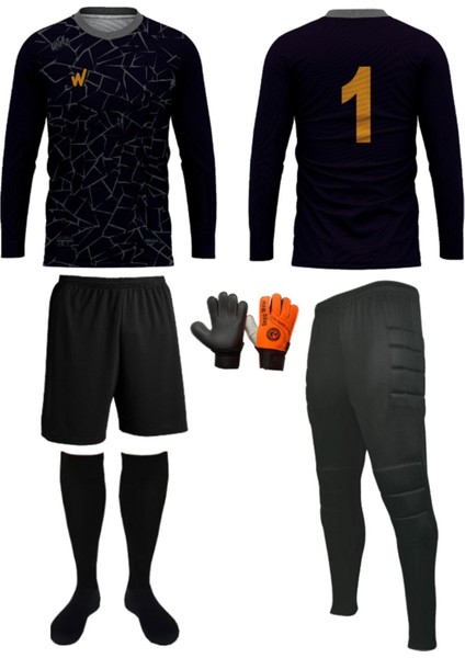 Kaleci Forma,eşofman,şort,eldiven,konç Buffon Model 5li Set(Formaya Isim Baskısı Için Harf Hediyeli