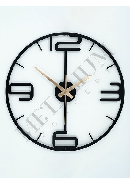 Dekoratif Sessiz Siyah Metal Duvar Saati 45X45CM fiyatları
