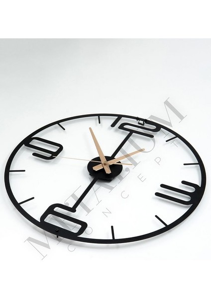 Dekoratif Sessiz Siyah Metal Duvar Saati 45X45CM modelleri