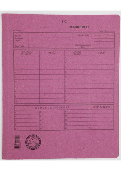 Dilman Dava Dosyası 9212-1 Adet