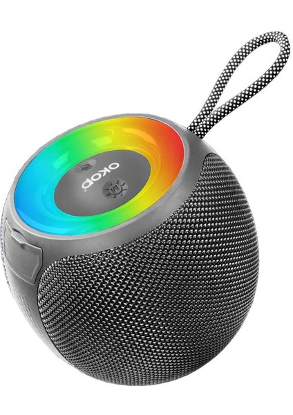 Okop Bluetooth Hoparlör Rgb Işıklı Taşınabilir Mini Ses Bombası Radyo Özellikli KP-555
