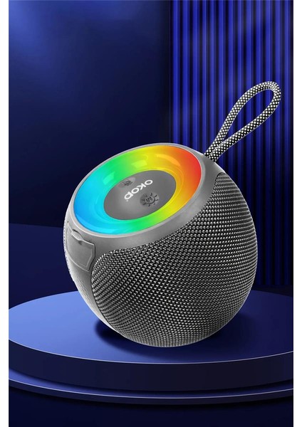 Okop Bluetooth Hoparlör Rgb Işıklı Taşınabilir Mini Ses Bombası Radyo Özellikli KP-555