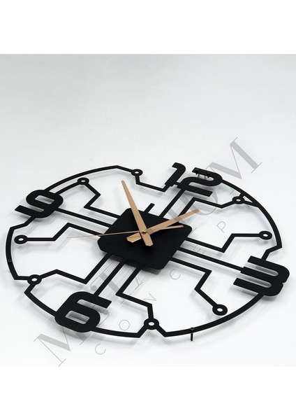 Dekoratif Sessiz Siyah Metal Duvar Saati 60X60CM modelleri