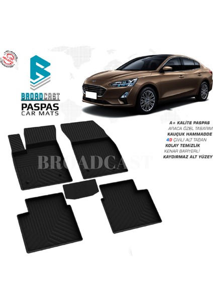 Ford Focus 4d Kauçuk Havuzlu Paspas 2018 Sonrası Uyumlu