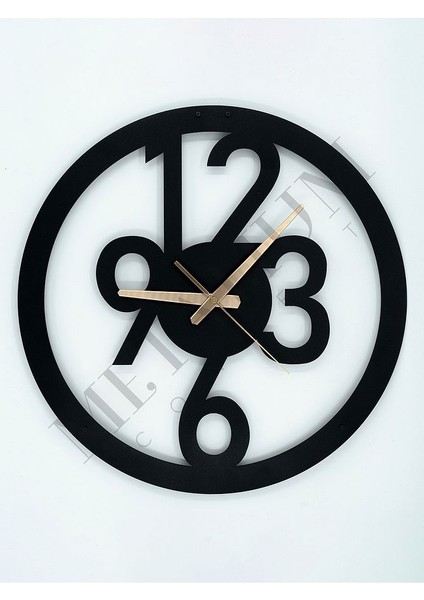 Dekoratif Sessiz Siyah Metal Duvar Saati 45X45CM fiyatları