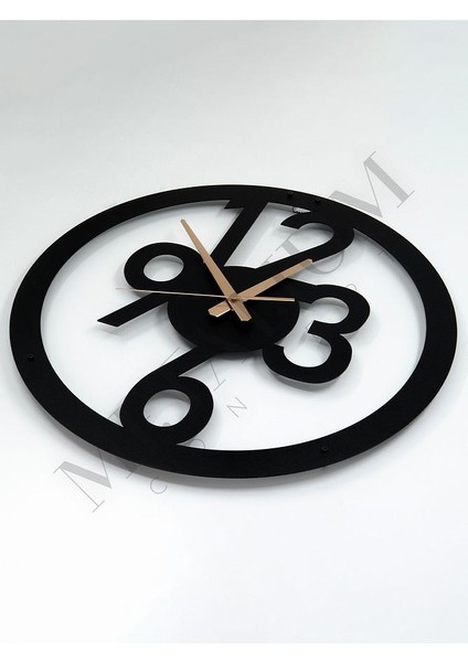 Dekoratif Sessiz Siyah Metal Duvar Saati 45X45CM modelleri