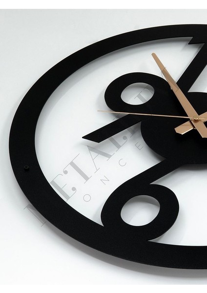 Dekoratif Sessiz Siyah Metal Duvar Saati 45X45CM fırsatları