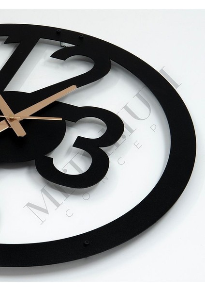 Dekoratif Sessiz Siyah Metal Duvar Saati 45X45CM indirimleri