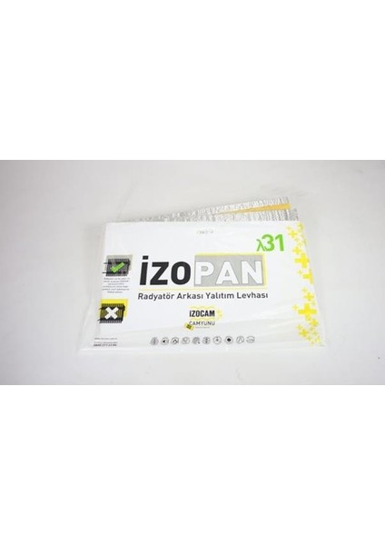 Izocam 2'li Folyolu Kalorifer-Radyatör-Soba Arkalığı Izopan 15MMX55CMX90CM