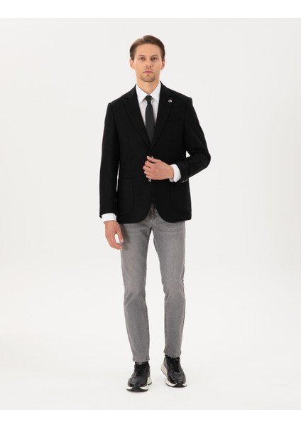 Erkek Siyah Slim Fit Ceket 50291938-VR046 fırsatları