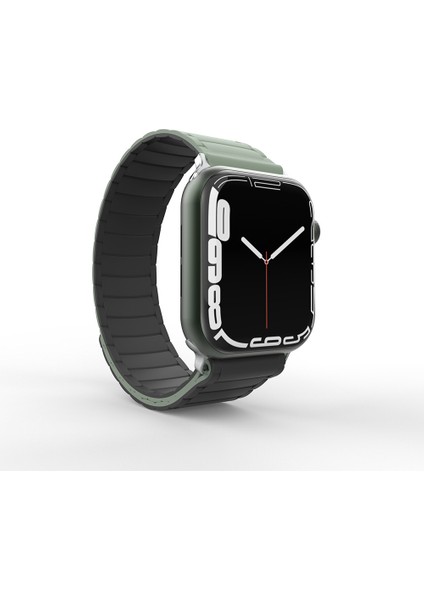 Watch 42MM Kordon Yumuşak Silikon Magnetik Yapışma Çift Renk Kullanım Spor Strap Kayış