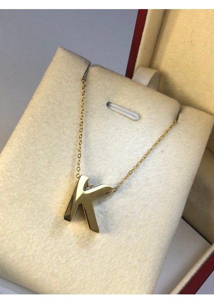 K Harfi Üç Boyutlu Çelik Kadın Kolye • Işıklı Kutuda • Sevgiliye • Eşe • Anneye • Arkadaşa Kolye fırsatları