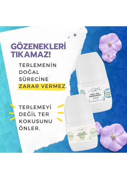 Alüminyumsuz Parabensiz Vegan Unisex Ferah ve Temiz Kokulu Roll-on Deodorant 2li Avantajlı Paket 50ml fiyatları