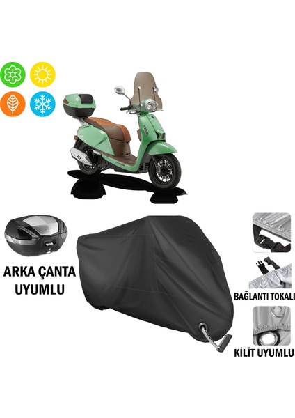 Rks Ltr 125 Branda Motosiklet Brandası Arka Çanta Bağlantı,kilit Uyumlu Siyah