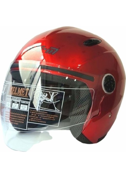 FR-601 Yarım Kask Kırmızı L