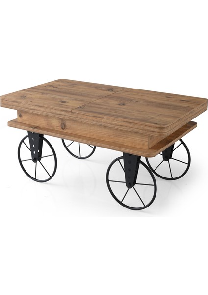 Sweet Home Akıllı Kademeli Sihirli Orta Sehpa Ceviz Renk Metal Tekerlekli 60x100 cm fiyatları