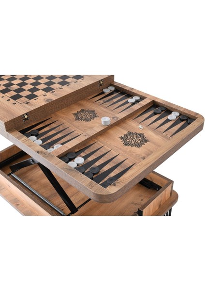 Sweet Home Akıllı Kademeli Sihirli Orta Sehpa Ceviz Renk Metal Tekerlekli 60x100 cm fırsatları