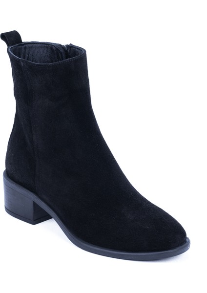 Kadın Deri Alçak Topuklu Fermuarlı Günlük Bot