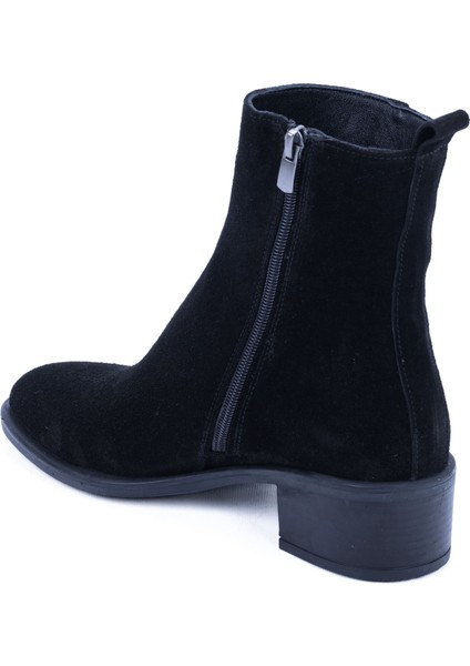 Kadın Deri Alçak Topuklu Fermuarlı Günlük Bot