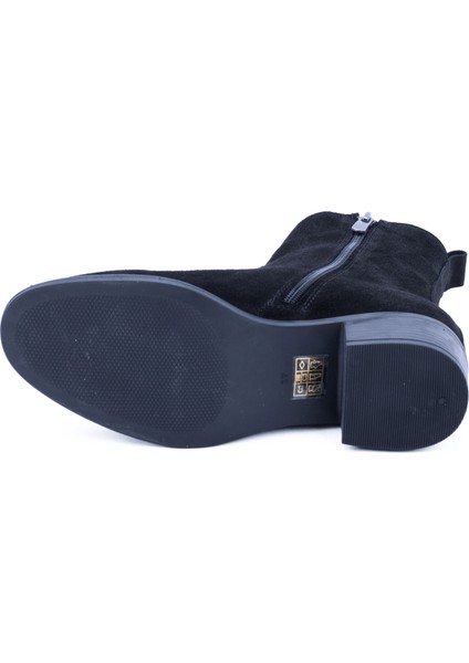 Kadın Deri Alçak Topuklu Fermuarlı Günlük Bot