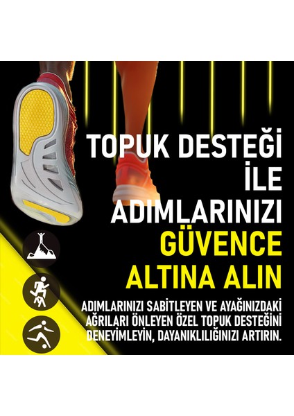 Sport Ortopedik Koşu ve Yürüyüş Gel Tabanlığı - Kemer ve Metatarsal Destekli, Darbe Emici Jel Iç Tabanlık