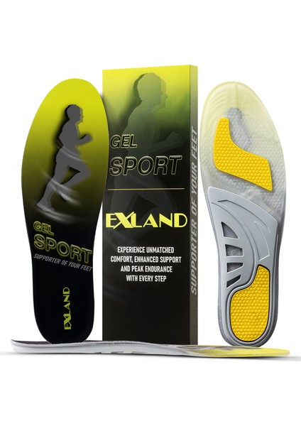 Spor Ortopedik Koşu ve Yürüyüş Jel Tabanlığı - Kemer ve Metatarsal Destekli, Darbe Emici Jel Iç Tabanlık