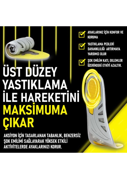 Spor Ortopedik Koşu ve Yürüyüş Jel Tabanlığı - Kemer ve Metatarsal Destekli, Darbe Emici Jel Iç Tabanlık fırsatları