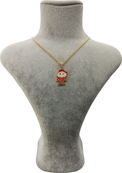 Gold Noel Baba Figürlü Kolye