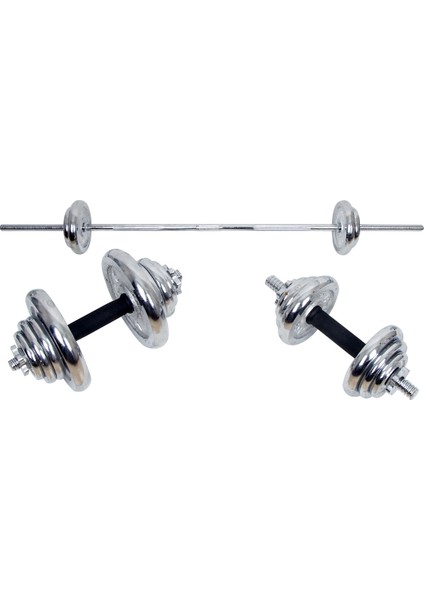 Çantalı Döküm Plaka Dambıl Seti 50 kg Siyah Dumbbell Set