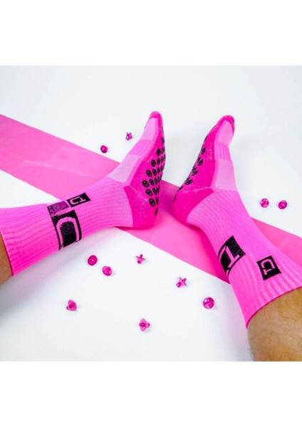 Unisex Pembe Anti Slip Socks Kaymaz Silikon Havlu Taban Dikişsiz Maç Pro Sporcu Çorabı